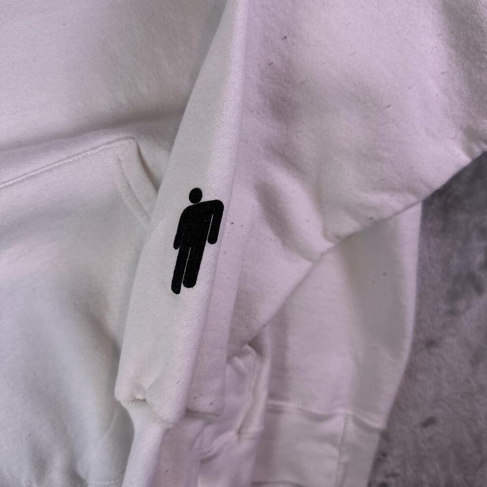 Billie Eilish White Racing Name Spellout Logo White Hoodie Size Large - Picture 5 of 8